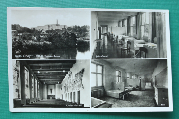 AK Fürth / 1930-1940er Jahre / Städtisches Krankenhaus / Schlafsaal Bad Andachtssaal / Architektur